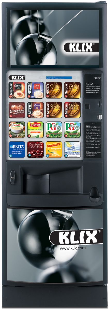 KLIX OUTLOOK, Pré-dosées proposé en distributeur automatique